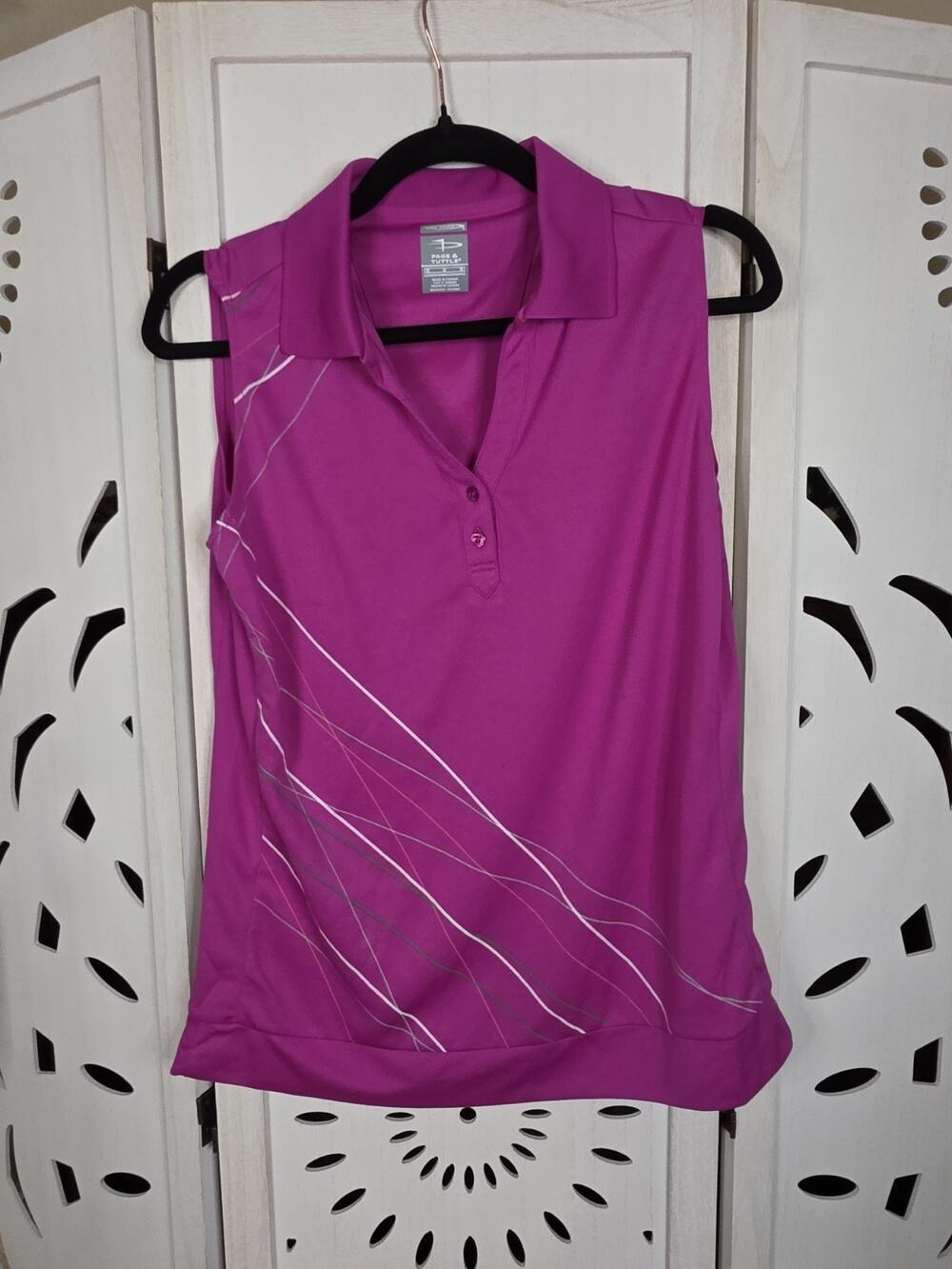 Womens Pink Page And Tuttle Cool Swing Golf Shirt Size Medium